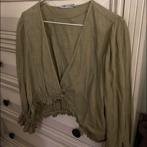 Cropped Zara linen blouse - Picture 4 of 5